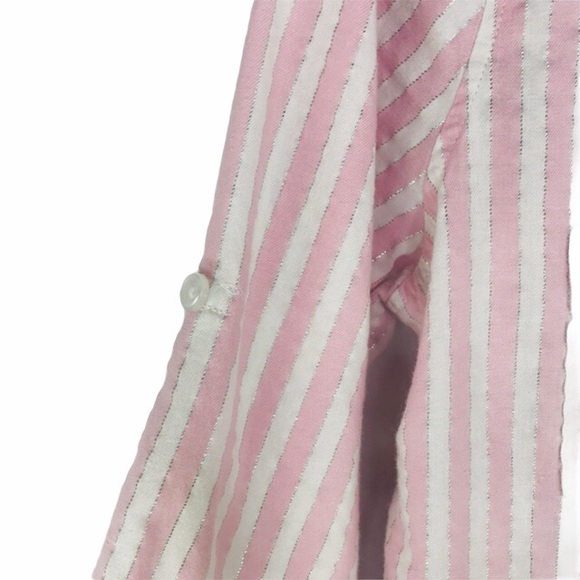 Victoria’s Secret Pink White Striped Button Down Sleep Shirt Nightgown - Picture 6 of 6